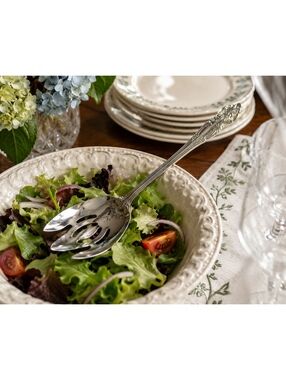 Reed & Barton Richmond Hill I Stainless Pierced Serving Salad Spoon 18/10